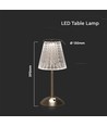 Lampe de table LED rechargeable 2,4W - Tactile dimmable, 3-en-1 CCT, USB-C, Nickel Sand