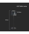 Lampe de table LED rechargeable 1,5W, noir - 150lm, 3-en-1 CCT, tactile dimmable, 5V, batterie incluse