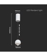 Suspension LED 5W, blanc - Forme cloche, 500lm, 3000K, 60 degrés, IP20