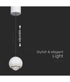 Suspension LED 5W, blanc - Forme cloche, 500lm, 3000K, 60 degrés, IP20