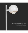 Lampe de table LED rétro en métal 5-6W - Blanc, 3000K, 500lm, hauteur 45cm, source lumineuse incluse