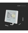 Projecteur LED solaire 40W - IP65, 6400K, corps blanc, extérieur