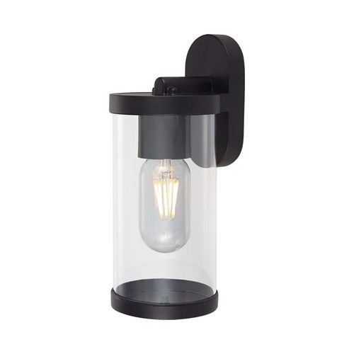 Applique murale E27 avec éclairage haut/bas - IP44 extérieur, noir mat, sans source lumineuse