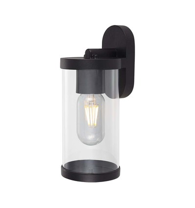 Applique murale E27 avec éclairage haut/bas - IP44 extérieur, noir mat, sans source lumineuse
