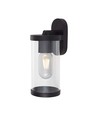 Applique murale E27 avec éclairage haut/bas - IP44 extérieur, noir mat, sans source lumineuse