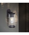 Applique murale E27 avec éclairage haut/bas - IP44 extérieur, noir mat, sans source lumineuse