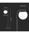 Lampe de jardin E27 noire, 105cm - IP44, design classique, aluminium, sans source lumineuse