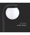 Lampe de jardin E27 noire, 105cm - IP44, design classique, aluminium, sans source lumineuse
