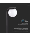 Lampe de jardin E27 noire, 105cm - IP44, design classique, aluminium, sans source lumineuse
