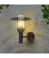 Applique murale E27 avec verre clair - Noir mat, IP44, aluminium, sans source lumineuse