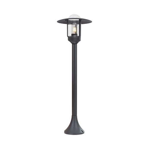 Lanterne de jardin noire - 97,5cm, IP44 extérieur, verre clair, douille E27, sans source lumineuse