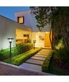 Lanterne de jardin noire - 97,5cm, IP44 extérieur, verre clair, douille E27, sans source lumineuse