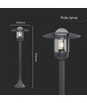 Lanterne de jardin noire - 97,5cm, IP44 extérieur, verre clair, douille E27, sans source lumineuse