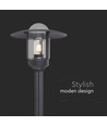 Lanterne de jardin noire - 97,5cm, IP44 extérieur, verre clair, douille E27, sans source lumineuse
