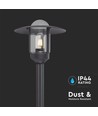 Lanterne de jardin noire - 97,5cm, IP44 extérieur, verre clair, douille E27, sans source lumineuse