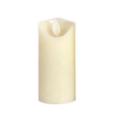 Bougie LED Ø5,3cm, 12,5cm de haut - 2700K, à piles, blanc chaud, bougie d'ambiance sans flamme