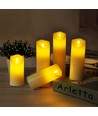 Bougie LED Ø5,3cm, 12,5cm de haut - 2700K, à piles, blanc chaud, bougie d'ambiance sans flamme