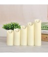 Bougie LED Ø5,3cm, 12,5cm de haut - 2700K, à piles, blanc chaud, bougie d'ambiance sans flamme