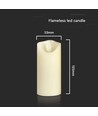 Bougie LED Ø5,3cm, 12,5cm de haut - 2700K, à piles, blanc chaud, bougie d'ambiance sans flamme