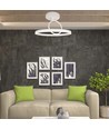 Plafonnier LED 37W en métal, blanc - Ø50cm, 4000lm, 4000K, design double rond
