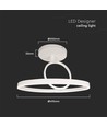 Plafonnier LED 37W en métal, blanc - Ø50cm, 4000lm, 4000K, design double rond