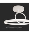 Plafonnier LED 37W en métal, blanc - Ø50cm, 4000lm, 4000K, design double rond