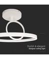 Plafonnier LED 37W en métal, blanc - Ø50cm, 4000lm, 4000K, design double rond