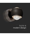 Applique LED 10W - Noir, 3000K, 13,5x10 cm, intérieur, source lumineuse incluse
