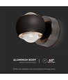 Applique LED 10W - Noir, 3000K, 13,5x10 cm, intérieur, source lumineuse incluse