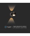 Applique LED 10W - Noir, 3000K, 13,5x10 cm, intérieur, source lumineuse incluse