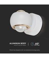 Applique LED 10W Up/Down - Blanc, 3000K, 13,5x10 cm, IP44, source lumineuse incluse