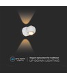 Applique LED 10W Up/Down - Blanc, 3000K, 13,5x10 cm, IP44, source lumineuse incluse