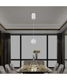 Suspension LED 8,5W, Ø10cm - Gris clair, 850lm, touch on/off, câble réglable, source lumineuse incluse