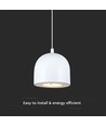 Suspension LED 8,5W - Ø10cm, blanc, touch on/off, 3000K, source lumineuse incluse