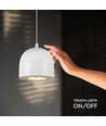 Suspension LED 8,5W - Ø10cm, blanc, touch on/off, 3000K, source lumineuse incluse