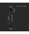 Suspension LED 8,5W - Ø18cm, noir, touch on/off, 3000K, source lumineuse incl.