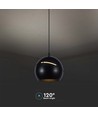Suspension LED 8,5W - Ø18cm, noir, touch on/off, 3000K, source lumineuse incl.