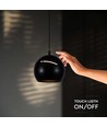 Suspension LED 8,5W - Ø18cm, noir, touch on/off, 3000K, source lumineuse incl.