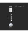 Suspension LED 8,5W - Ø12-18cm, blanc, touch on/off, 3000K, source lumineuse incl.
