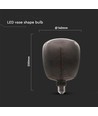 4W Ampoule en forme de vase E27 - Filament carbone verre noir 300°