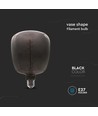 4W Ampoule en forme de vase E27 - Filament carbone verre noir 300°