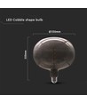 4W Ampoule en forme de globe E27 - Filament de carbone Verre noir 300°