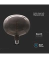 4W Ampoule en forme de globe E27 - Filament de carbone Verre noir 300°