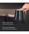 Lampe de table LED rechargeable 1,5W, CCT - Tactile dimmable, USB-C, noir, réglable en hauteur