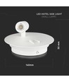Applique murale hôtel LED 3W + 6W avec liseuse - Blanc, 3000K, boutons on/off, CREE LED