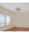 Ventilateur avec lumière de plafond 45W - Contrôle RF, CCT : 3 en 1, moteur AC, anneau bleu