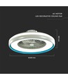 Ventilateur avec lumière de plafond 45W - Contrôle RF, CCT : 3 en 1, moteur AC, anneau bleu