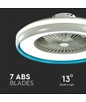 Ventilateur avec lumière de plafond 45W - Contrôle RF, CCT : 3 en 1, moteur AC, anneau bleu