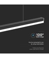 Réglette LED 120cm 40W - 6500K, noir