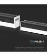 Réglette LED 120cm 40W - 6500K, noir